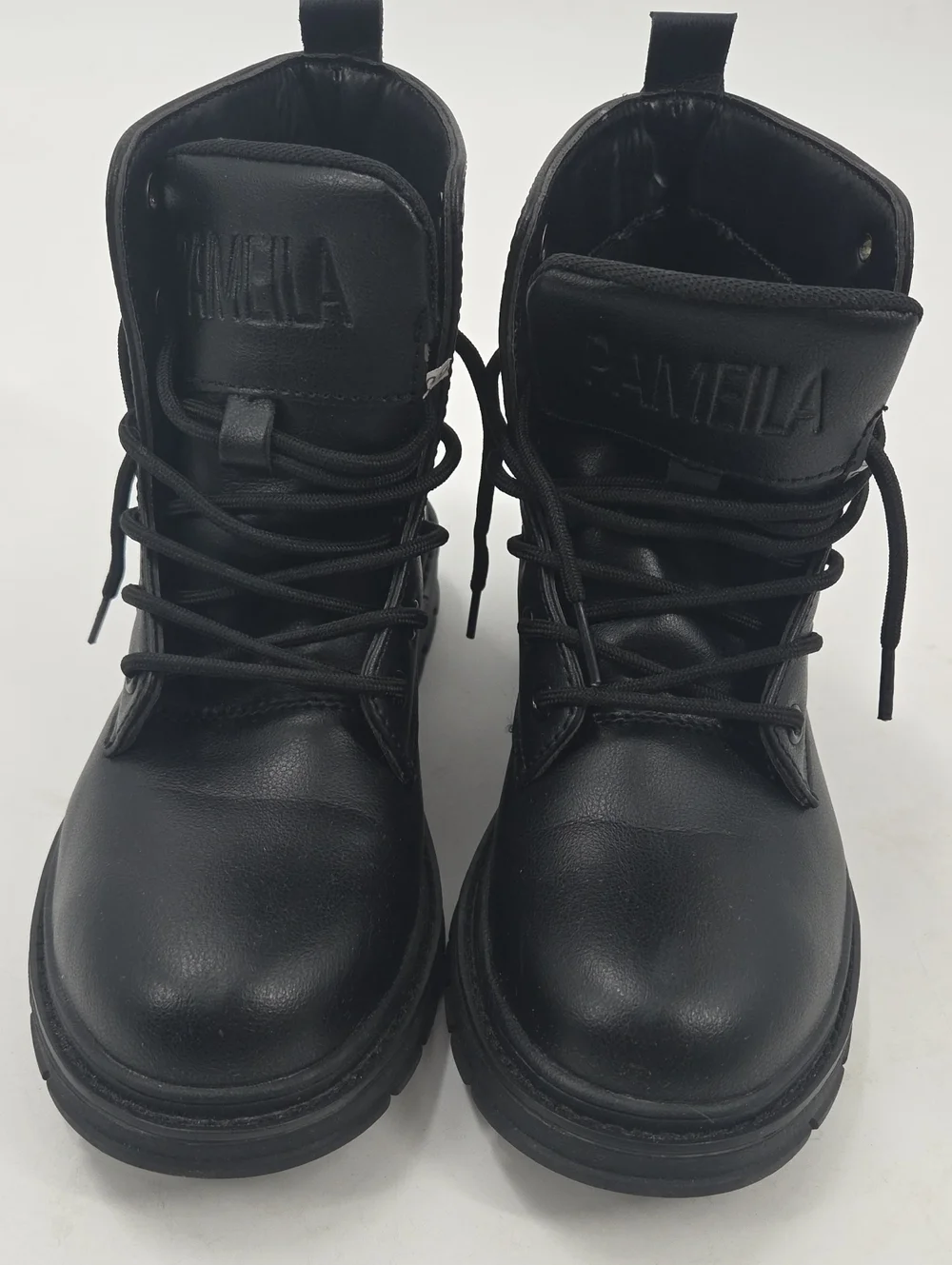 Learher Steel Toe Boots Mens 7 Womens 9